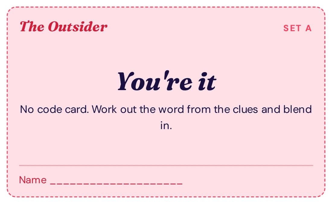 The card dealt to the outsider